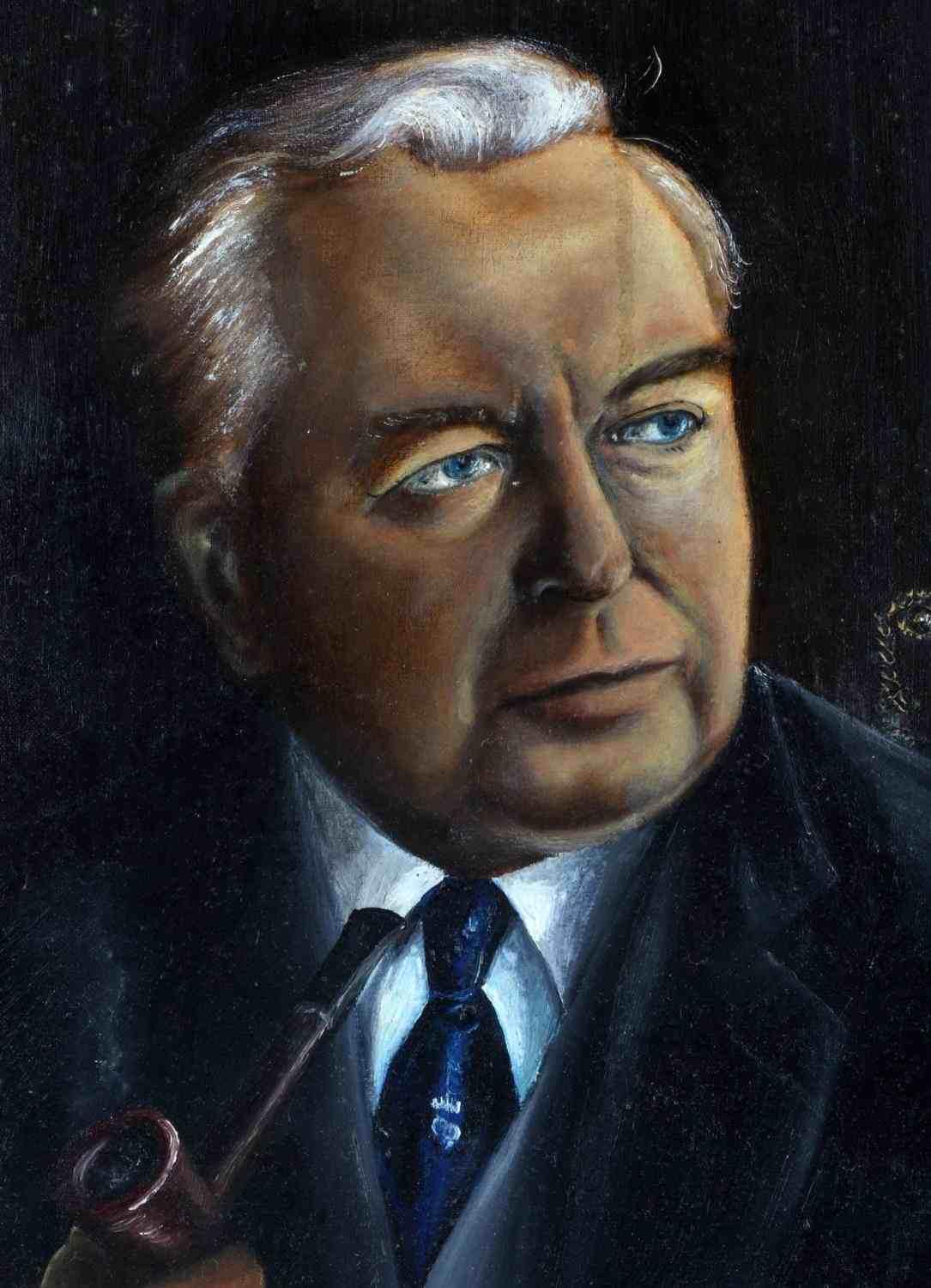 PORTRAIT OF HAROLD WILSON BY ARTHUR MORGAN 1972