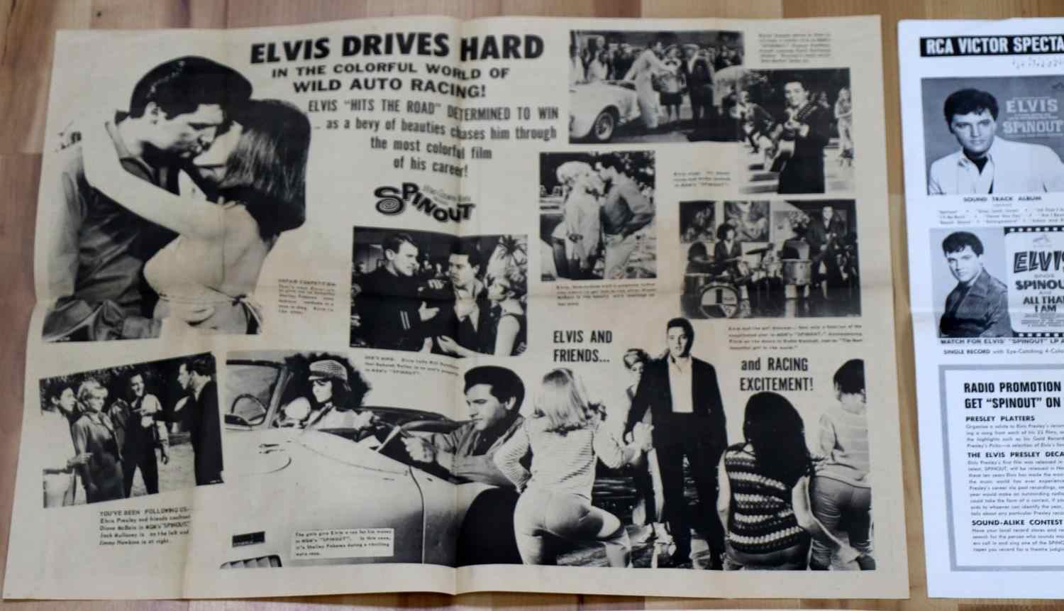 VINTAGE ELVIS SPINOUT MOVIE THEATER PROMO POSTER