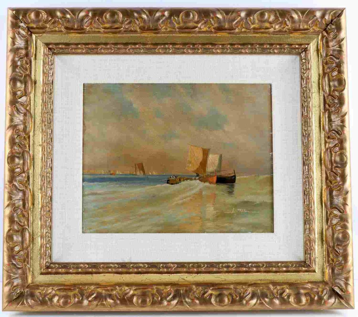 19TH CENTURY SEASCAPE OIL PAINTING