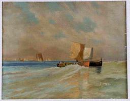 19TH CENTURY SEASCAPE OIL PAINTING