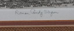 JACK MILLER SIGNED VINTAGE ETCHING OF CANDY WAGON