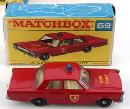 7 VINTAGE 1960S MATCHBOX TOY CARS WITH BOXES