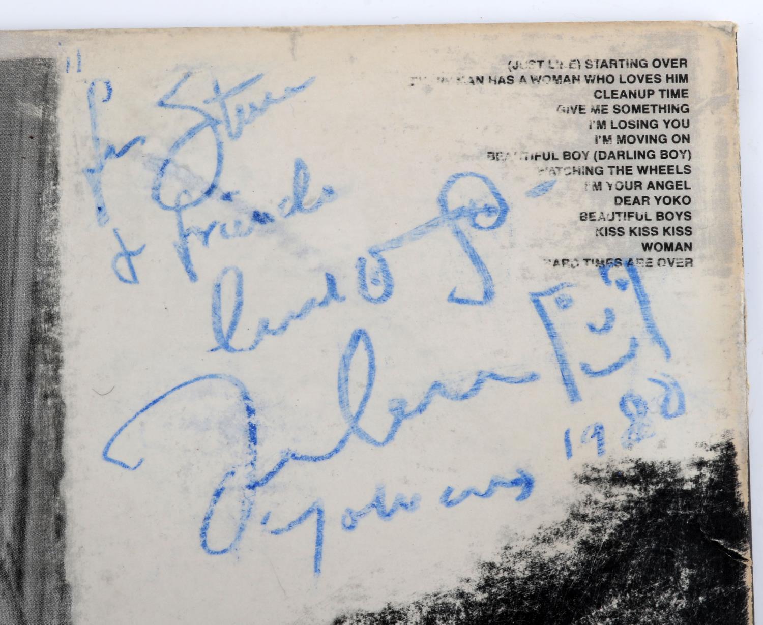 DECEMBER 1980 JOHN LENNON & YOKO ONO SIGNED RECORD