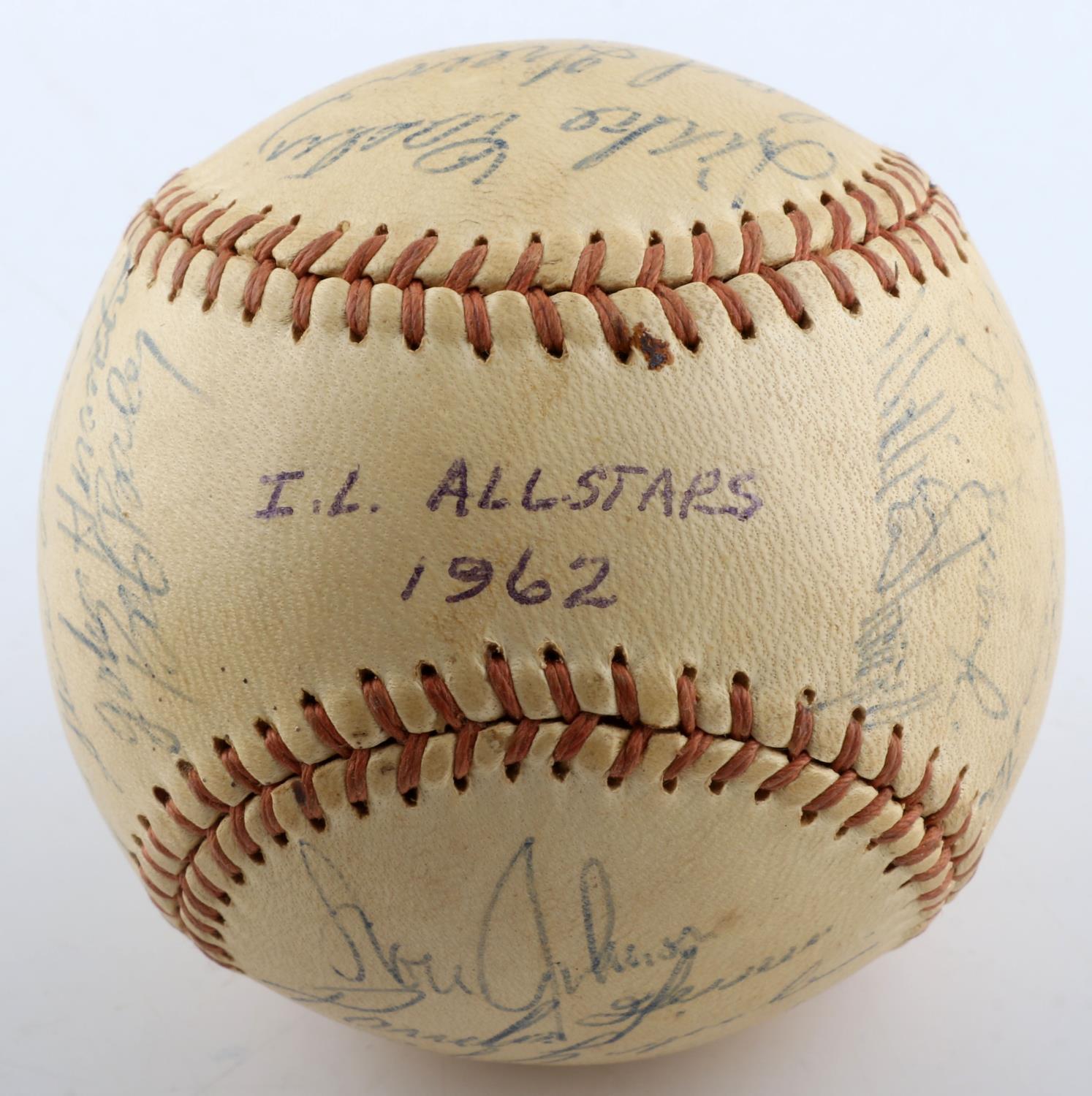 1962 INTERNATIONAL LEAGUE ALLSTARS SIGNED BALL