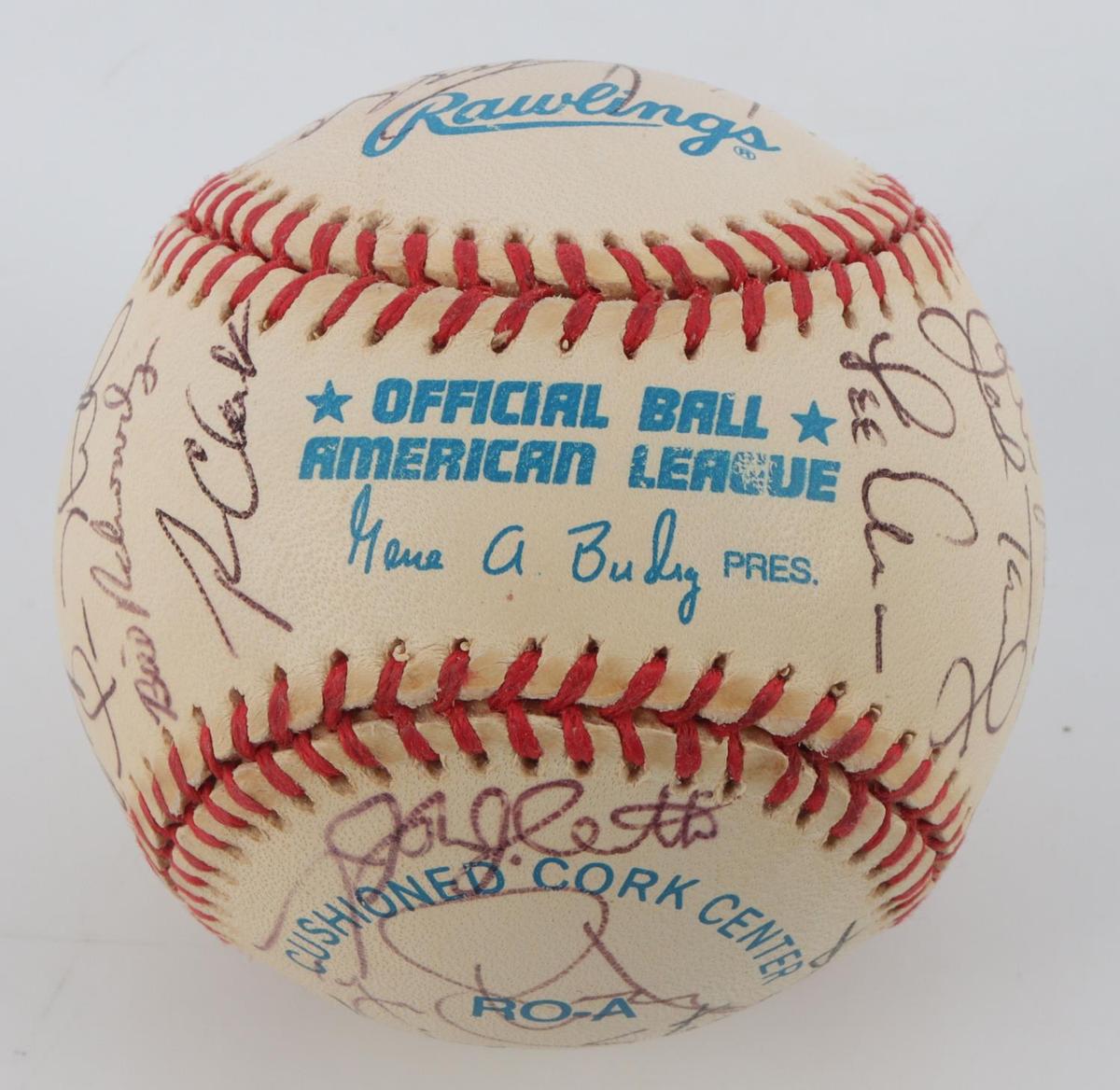 OLD TIMERS GAME TEAM AUTOGRAPHED BASEBALL