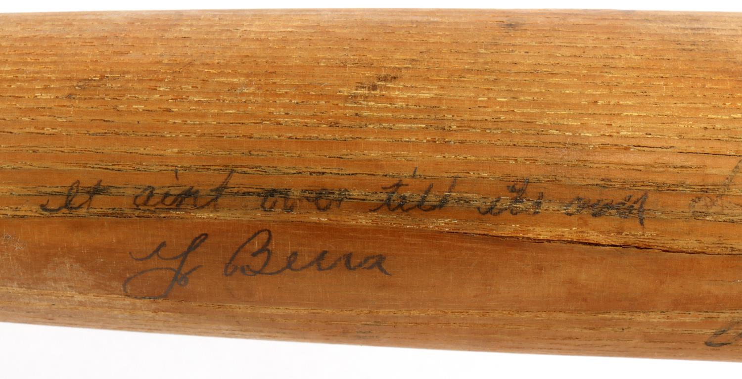 YOGI BERRA AUTOGRAPHED BASEBALL BAT  WITH COA