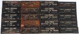 20 BLACK AMERICANA JIM CROW ERA IRON SIGN LOT