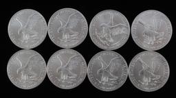 8 AMERICAN EAGLE 1 OZ SILVER COINS