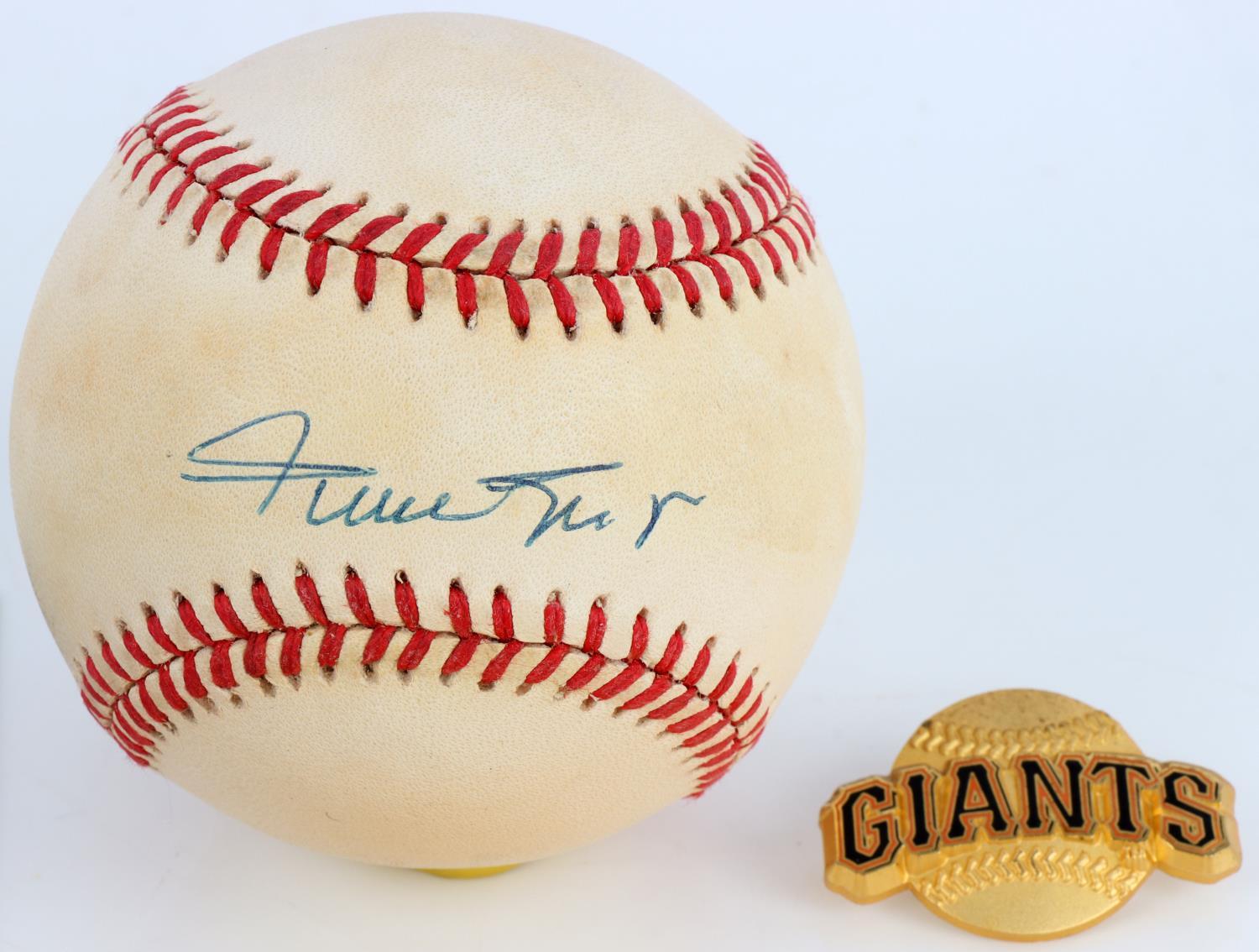 SF GIANTS WILLIE MAYS AUTOGRAPHED BASEBALL & PHOTO