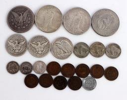 COIN COLLECTION SILVER DOLLAR DIME CENT & 50C