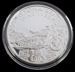 2005 AND 2006 BIKE WEEK .999 FINE SILVER MEDALLION