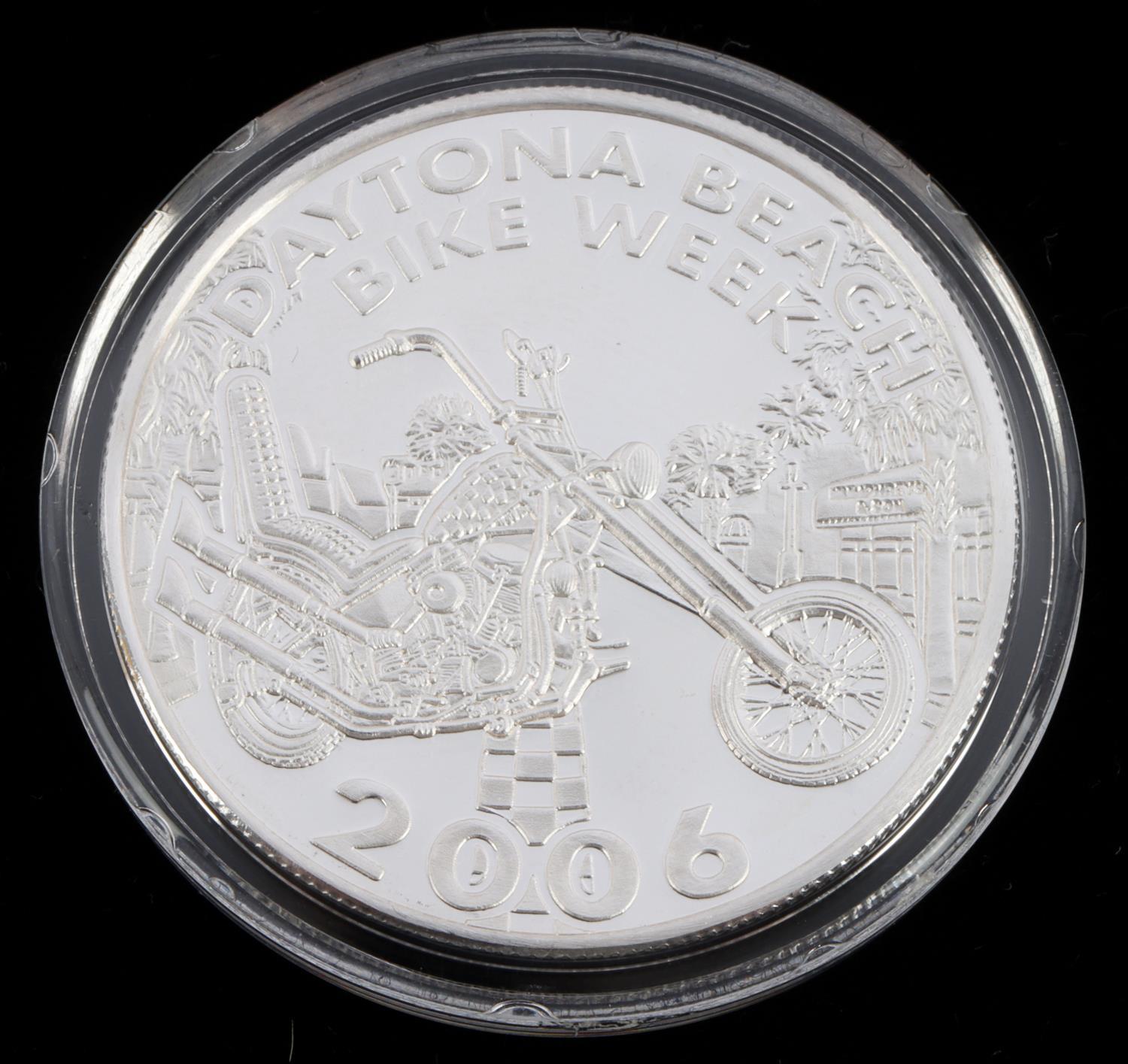 2005 AND 2006 BIKE WEEK .999 FINE SILVER MEDALLION