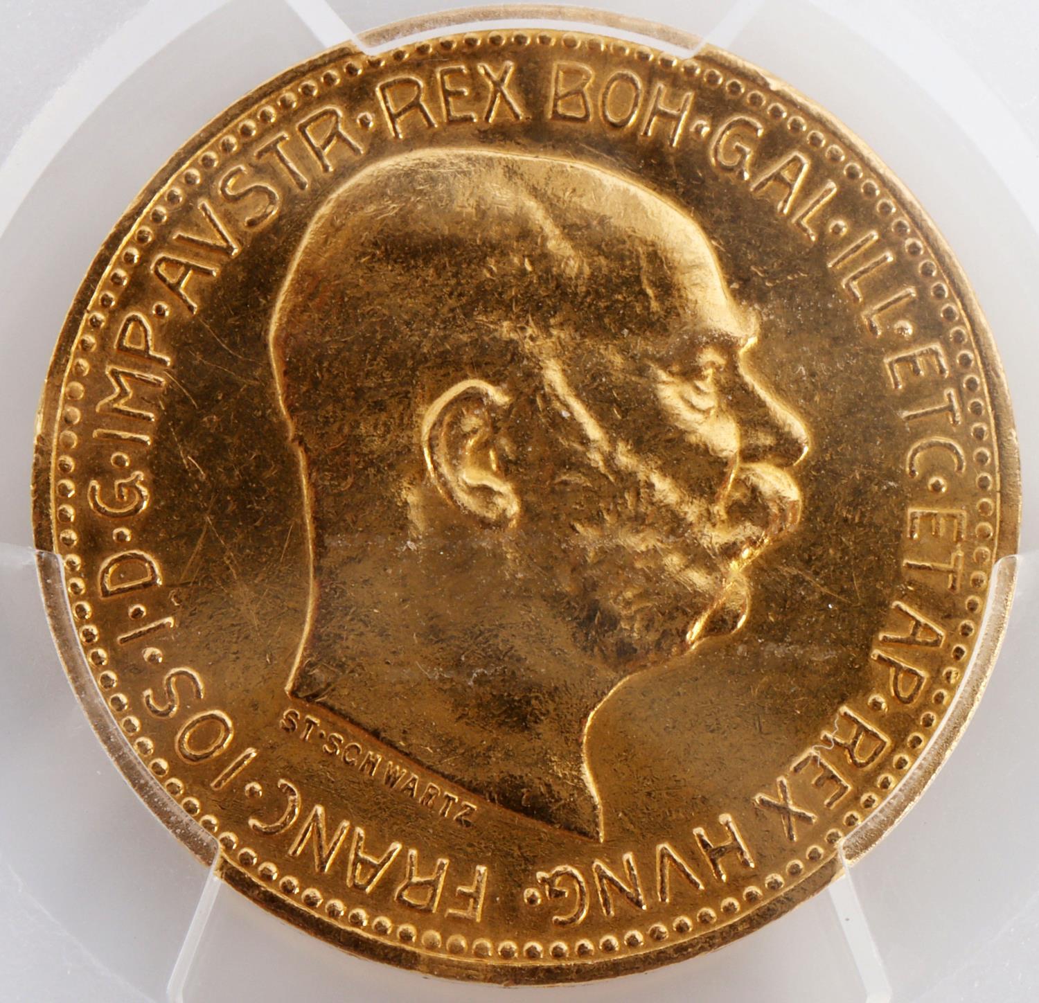 1915 AUSTRIA 20 CORONA GOLD COIN PCGS AU