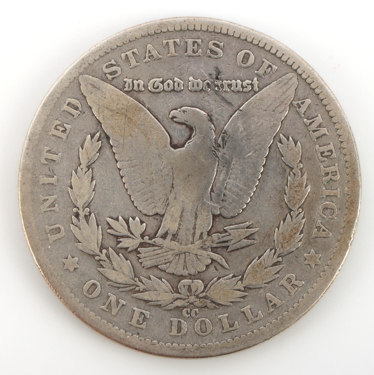 1890 CC MORGAN SILVER DOLLAR COIN