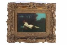 J J HENNER RECLINING NUDE OIL PAINTING