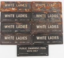 10 CAST IRON WHITES ONLY DOOR SIGN LOT
