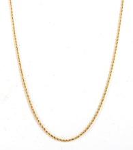 14K YELLOW GOLD ROPE CHAIN NECKLACE 16 INCH