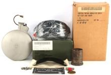 5 WWII US MILITARY WATER CANTEEN & PILOT WINGS