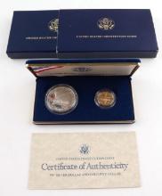 1987 2 COIN GOLD & SILVER US CONSTITUTION COIN SET