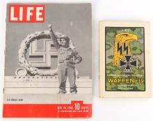 WWII GERMAN WAFFEN-SS HISTORY BOOK & LIFE MAGAZINE