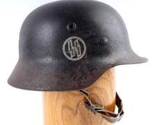 WWII GERMAN REICH SS M40 DOUBLE DECAL STAHLHELM
