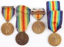 WWI ENTENT VICTORY MEDALS US BRITIAN & ITALY