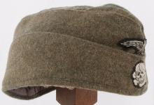 WWII GERMAN M40 WAFFEN TOTENKOPF SS SIDE HAT CAP