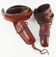 GEORGE LAWERENCE LEATHER GUN BELT AND HOLSTER LOT