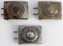 3 WWII GERMAN REICH HEER ENLISTED MEN BELT BUCKLES