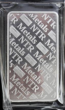 10 OZ NTR .999 FINE SILVER BULLION BAR INGOT