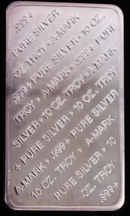 10 OZ A-MARK .999 FINE SILVER BULLION BAR INGOT