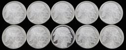 BUFFALO 1 OZ SILVER BULLION ROUNDS LOT OF 10