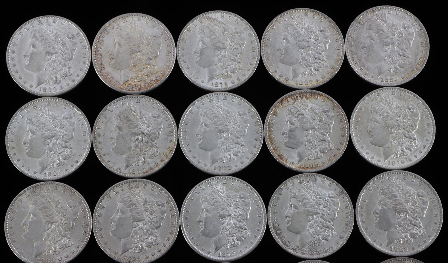 25 UNCIRCULATED MORGAN SILVER DOLLAR COIN LOT