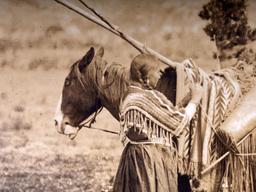 EARLY PHOTO LAKOTA CHIEF THREE BEARS WITH SQUAW