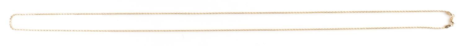 14K YELLOW GOLD ROPE CHAIN NECKLACE 30 INCH