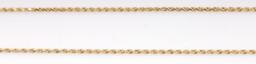 14K YELLOW GOLD ROPE CHAIN NECKLACE 30 INCH