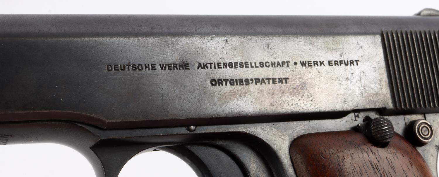 DEUTSCHE WERKE ORTGIES HAMMERLESS SEMI AUTO PISTOL