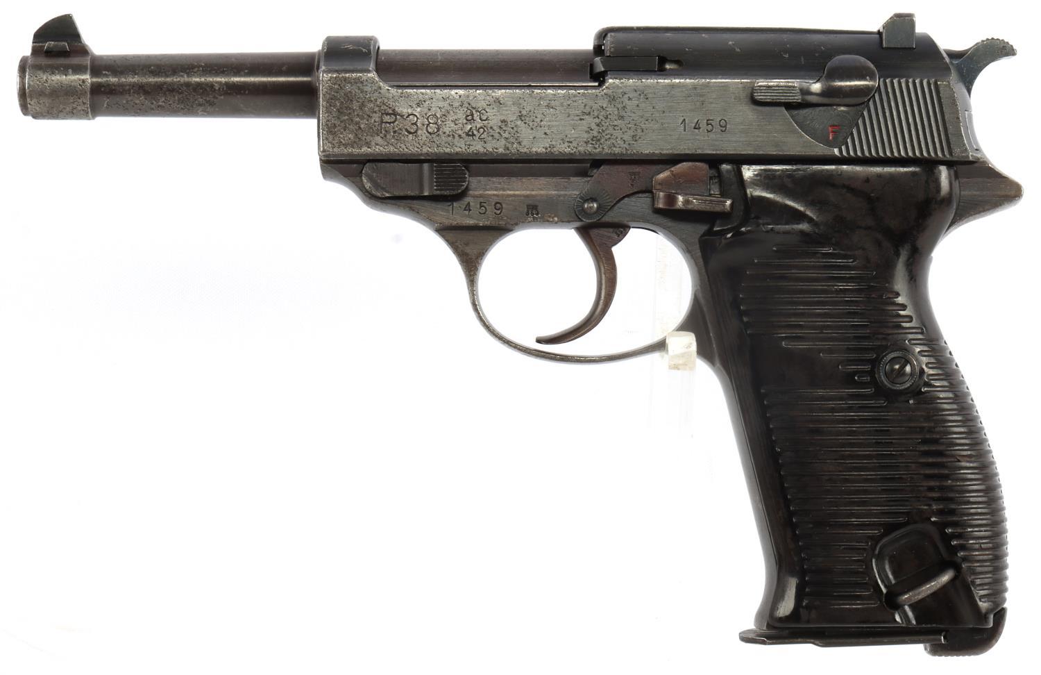 WWII GERMAN WALTHER P38 MATCHING SEMI AUTO PISTOL