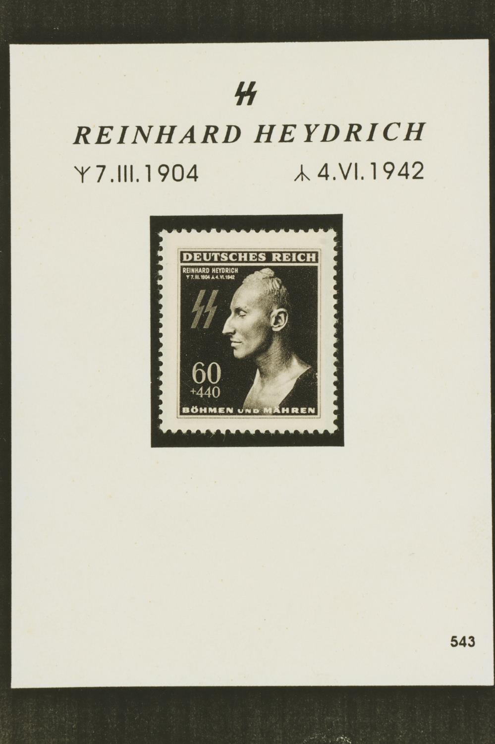 REINHARD HEYDRICH INK PORTRAIT DATED 1942
