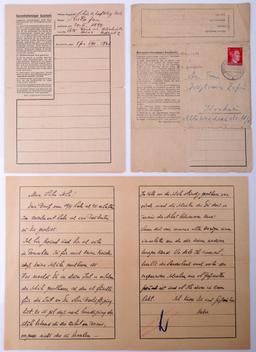 WWII GERMAN REICH SS AUSCHWITZ INMATE LETTERS