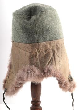 WWII GERMAN HEER WEHRMACHT RABBIT FUR WINTER HAT