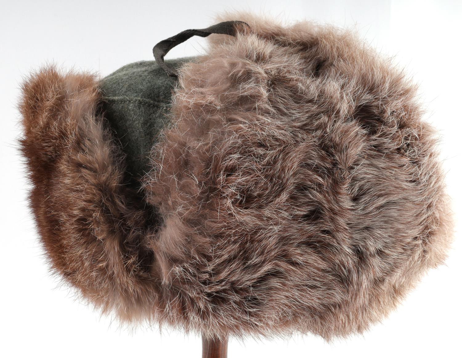 WWII GERMAN HEER WEHRMACHT RABBIT FUR WINTER HAT