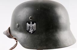 WWII GERMAN HEER BELT & BUCKLE & M40 HELMET