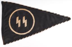 WWII GERMAN SS RUNIC CAR PENNANT