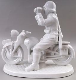 WWII GERMAN REICH NEUNDORF PORCELAIN MOTORCYCLIST