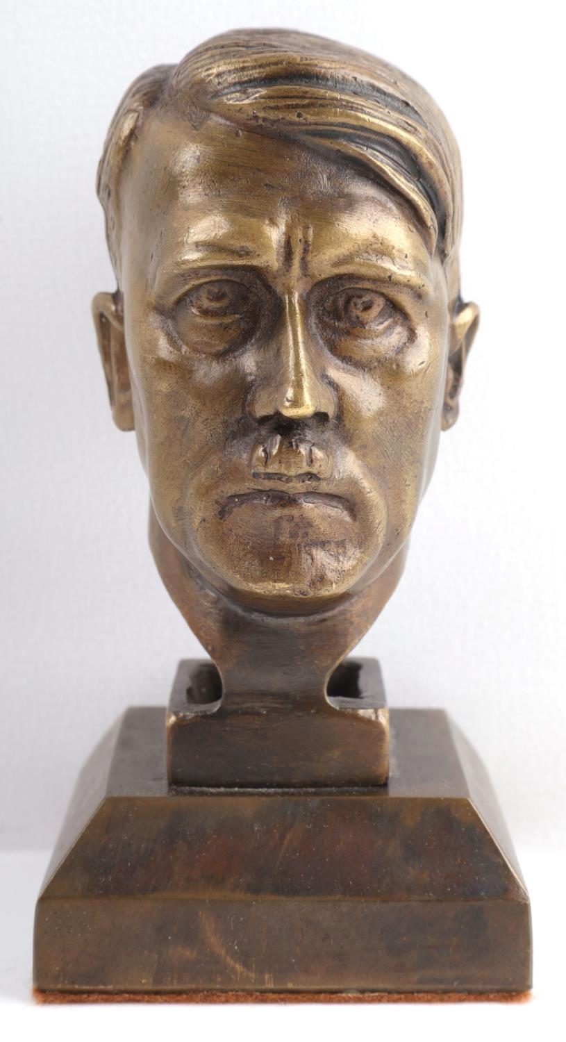 WWII GERMAN THIRD REICH BRONZE ADOLF HITLER BUST