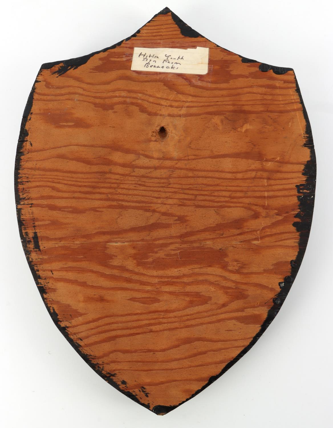 WWII HITLER YOUTH HJ WOOD BARRACKS SHIELD