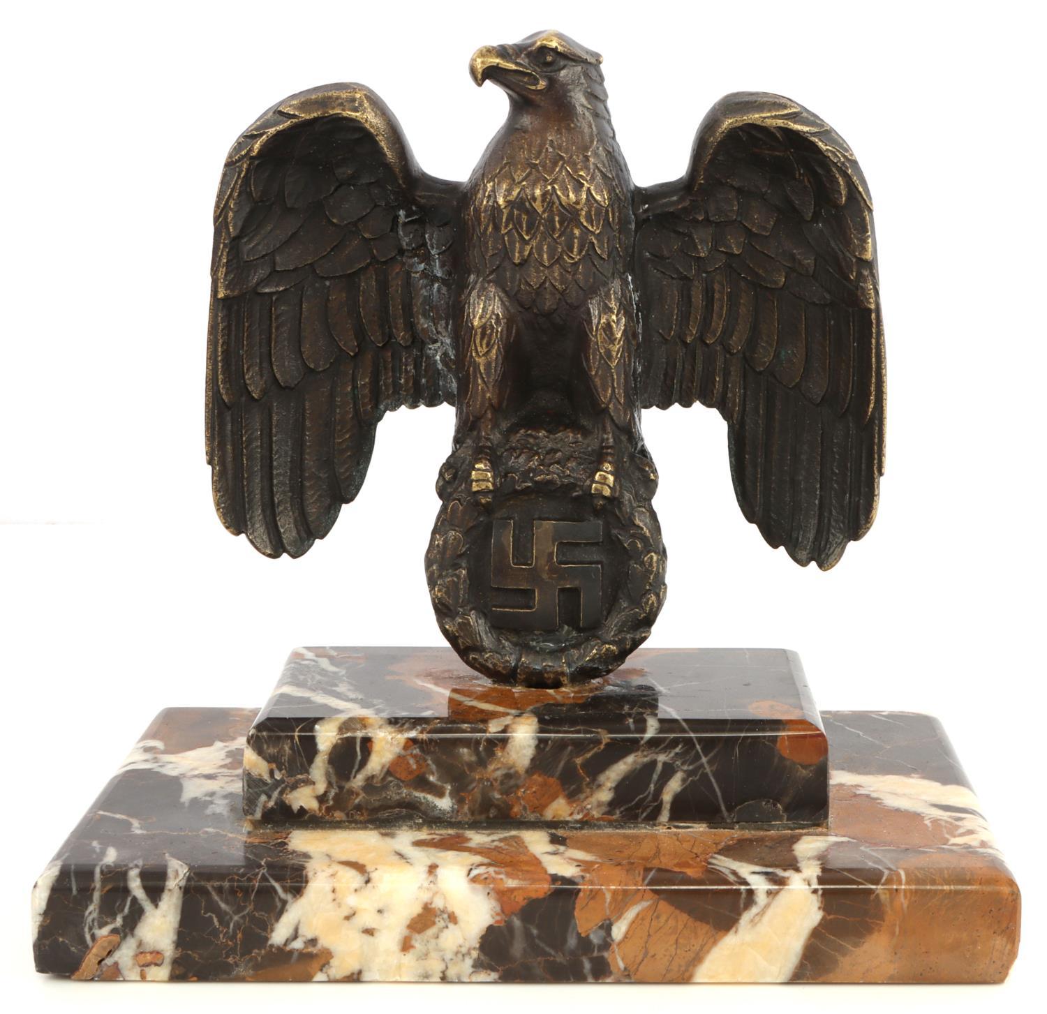 WWII GERMAN REICH MARBLE NSDAP DESK DECORATION