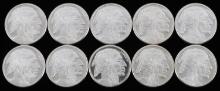 BUFFALO 1 OZ SILVER BULLION ROUNDS LOT OF 10