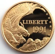 1991 MOUNT RUSHMORE $5 GOLD PROOF COIN